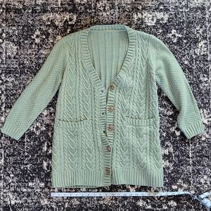 Mint green cardigan sweater